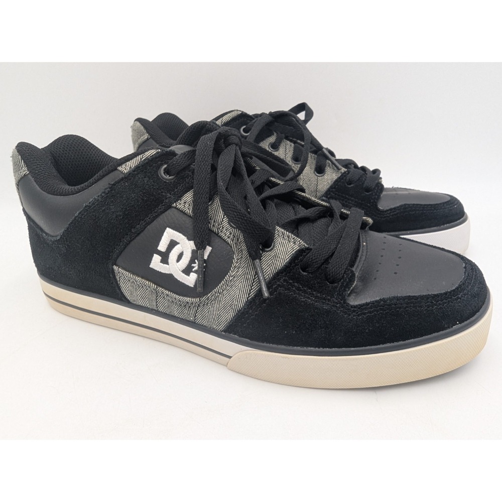 DC Shoes Mens Pure XE Y2K Gray Leather Suede Skate Shoes Fat Tongue Size 11